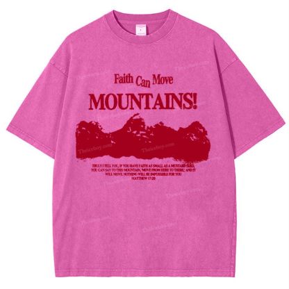 Faith Can Move Mountains Snowflake Vintage Washed T-Shirt