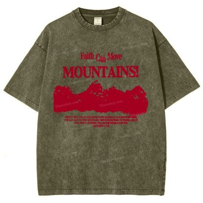 Faith Can Move Mountains Snowflake Vintage Washed T-Shirt