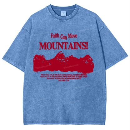 Faith Can Move Mountains Snowflake Vintage Washed T-Shirt