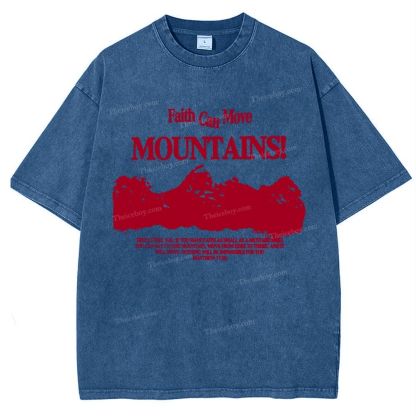 Faith Can Move Mountains Snowflake Vintage Washed T-Shirt