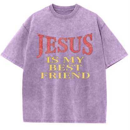 Jesus Is My Best Friend Snowflake Vintage Washed T-Shirt
