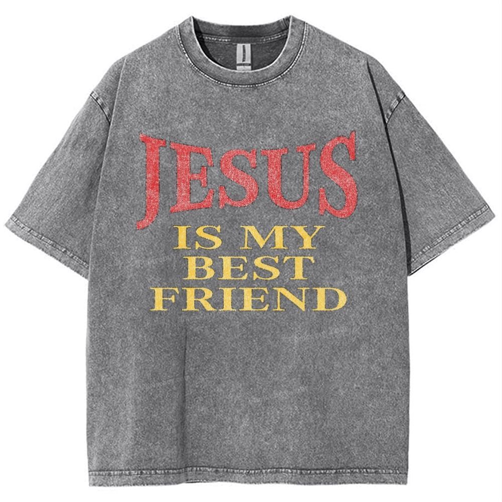 Jesus Is My Best Friend Snowflake Vintage Washed T-Shirt