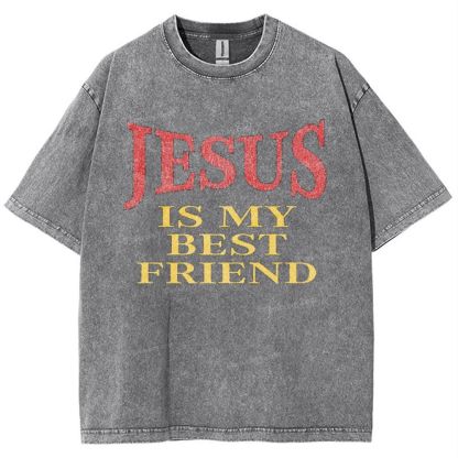 Jesus Is My Best Friend Snowflake Vintage Washed T-Shirt