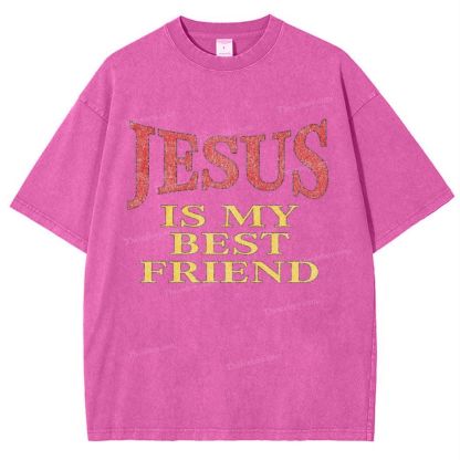 Jesus Is My Best Friend Snowflake Vintage Washed T-Shirt