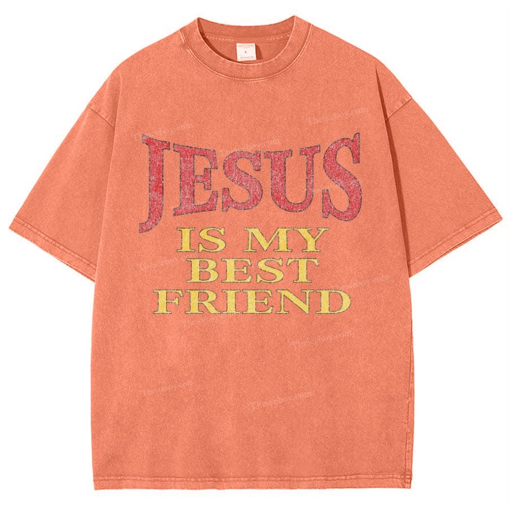 Jesus Is My Best Friend Snowflake Vintage Washed T-Shirt