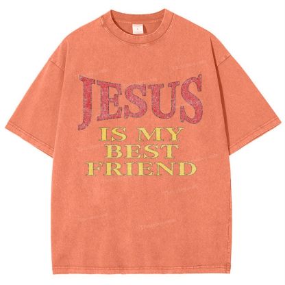Jesus Is My Best Friend Snowflake Vintage Washed T-Shirt
