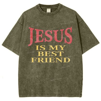 Jesus Is My Best Friend Snowflake Vintage Washed T-Shirt