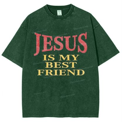 Jesus Is My Best Friend Snowflake Vintage Washed T-Shirt