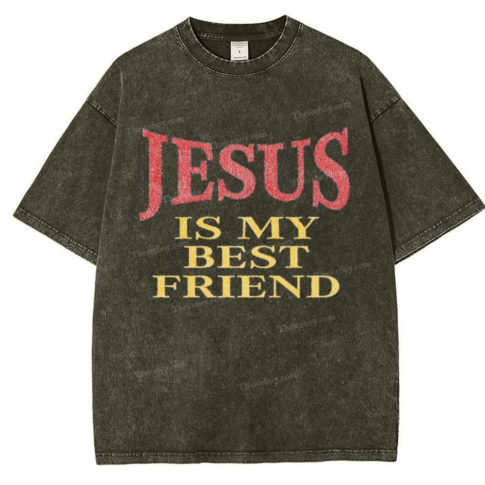 Jesus Is My Best Friend Snowflake Vintage Washed T-Shirt