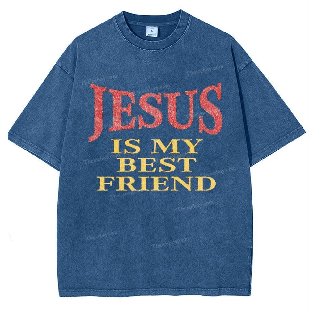 Jesus Is My Best Friend Snowflake Vintage Washed T-Shirt