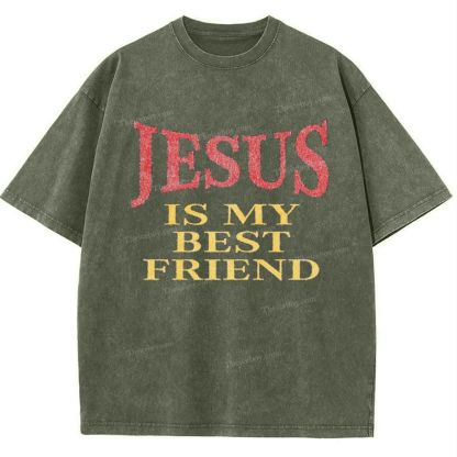 Jesus Is My Best Friend Snowflake Vintage Washed T-Shirt
