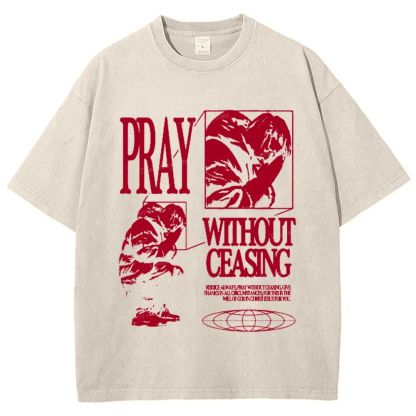 Pray Without Ceasing Snowflake Vintage Washed T-Shirt