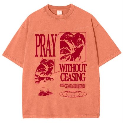 Pray Without Ceasing Snowflake Vintage Washed T-Shirt