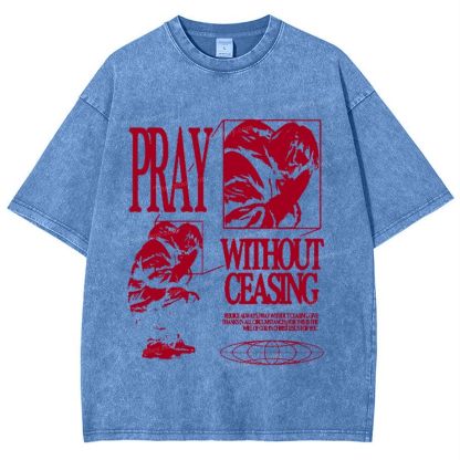 Pray Without Ceasing Snowflake Vintage Washed T-Shirt