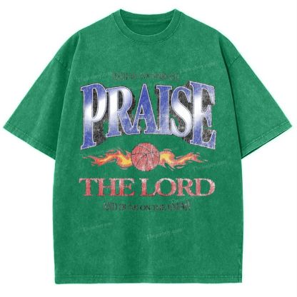 Praise The Lord And Dunk On The Enemy Snowflake Vintage Washed T-Shirt