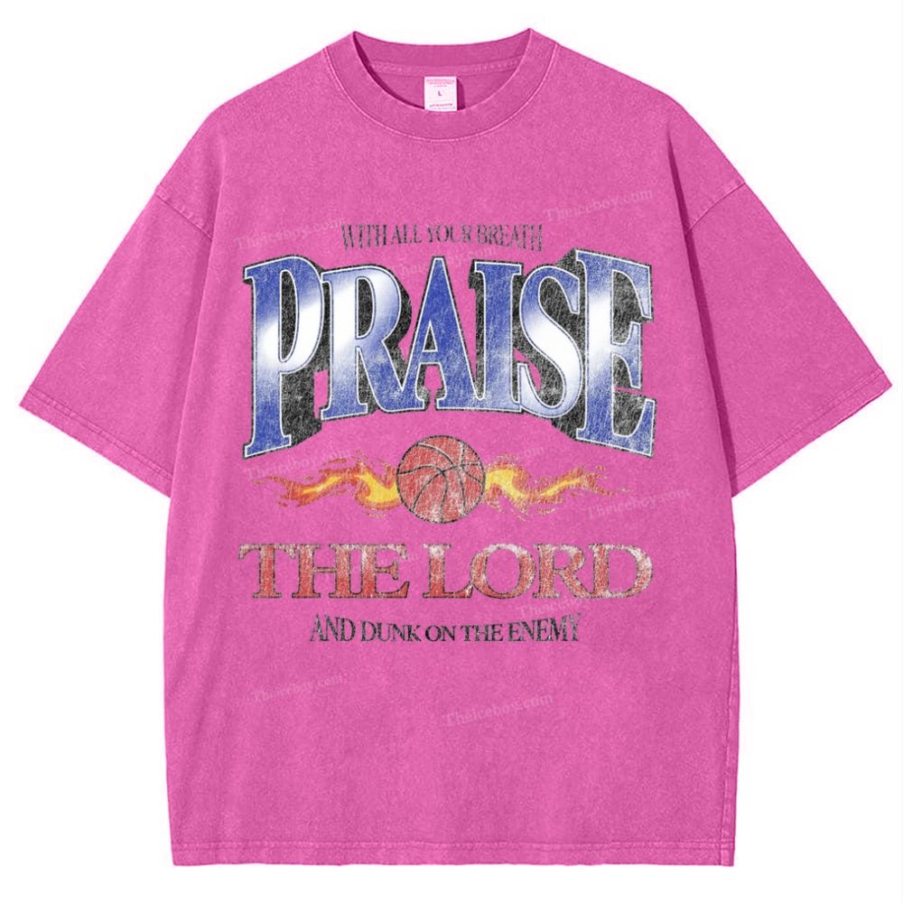Praise The Lord And Dunk On The Enemy Snowflake Vintage Washed T-Shirt