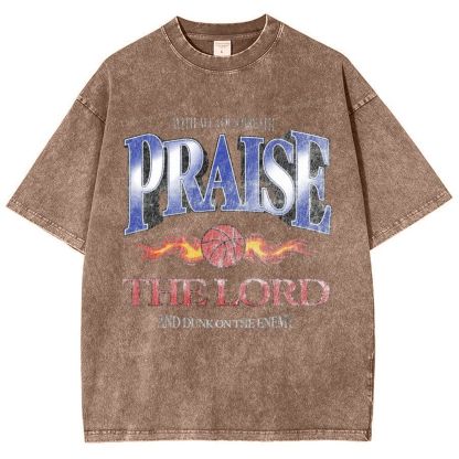 Praise The Lord And Dunk On The Enemy Snowflake Vintage Washed T-Shirt