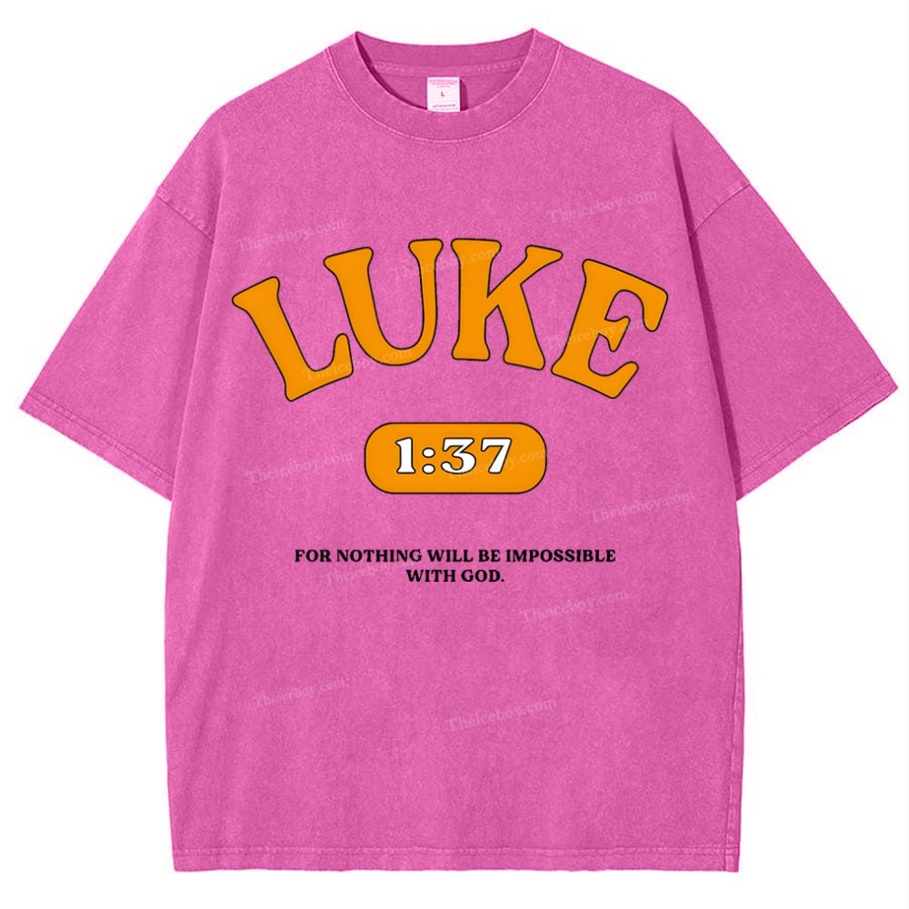 Luke 1:37 Snowflake Vintage Washed T-Shirt