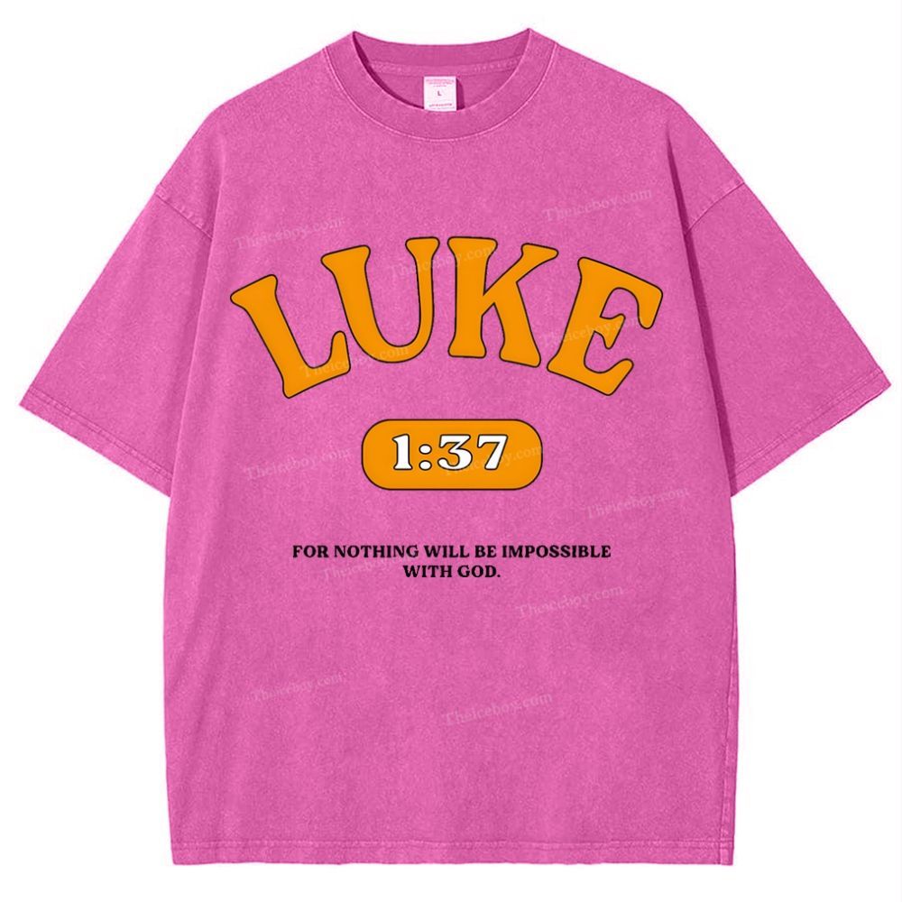 Luke 1:37 Snowflake Vintage Washed T-Shirt