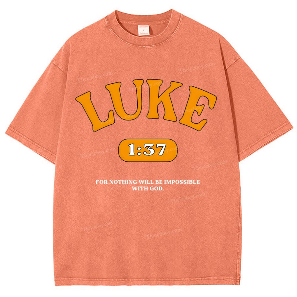 Luke 1:37 Snowflake Vintage Washed T-Shirt