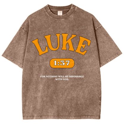 Luke 1:37 Snowflake Vintage Washed T-Shirt