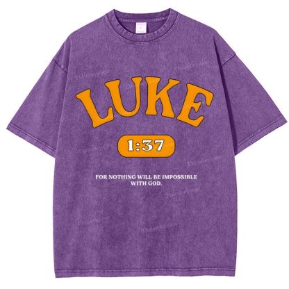 Luke 1:37 Snowflake Vintage Washed T-Shirt