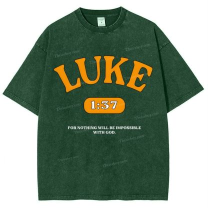 Luke 1:37 Snowflake Vintage Washed T-Shirt