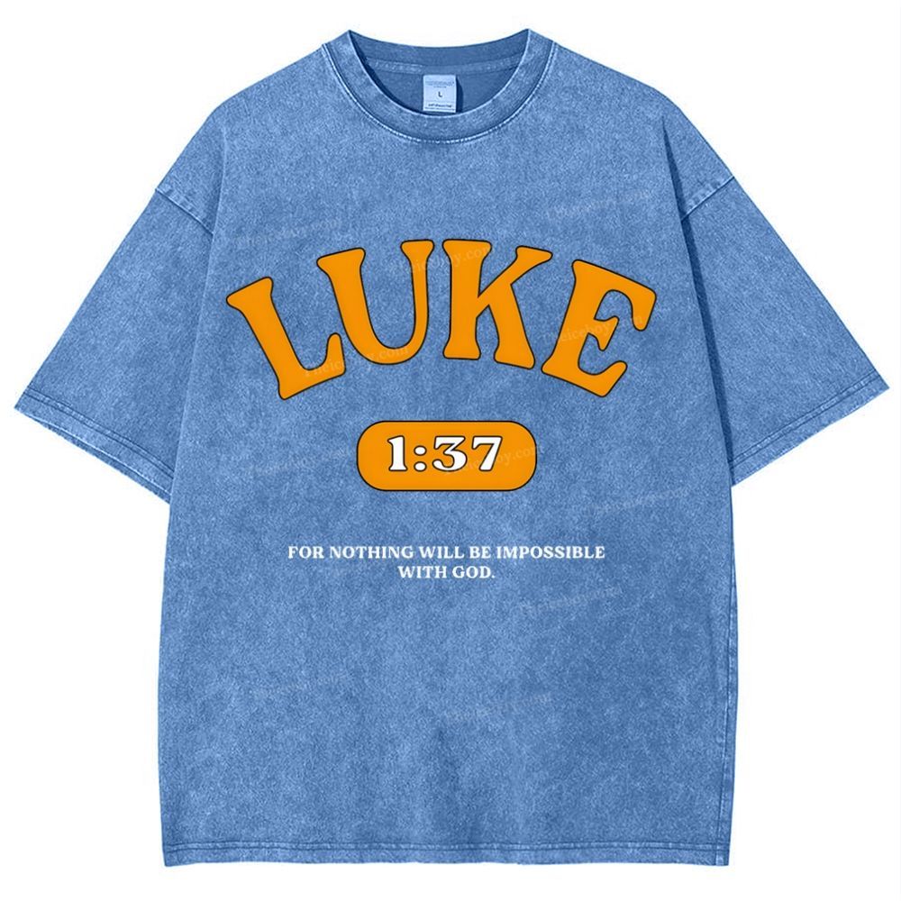 Luke 1:37 Snowflake Vintage Washed T-Shirt