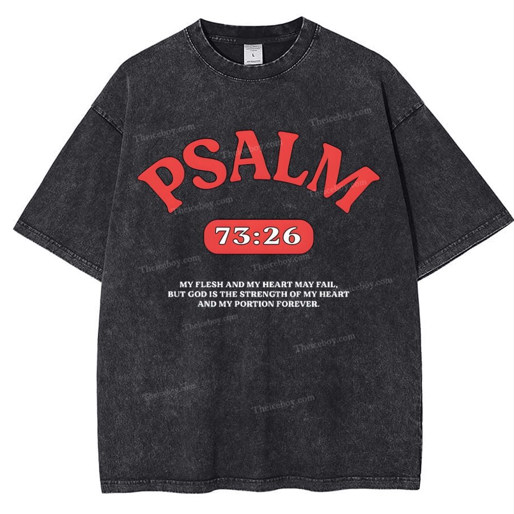 Psalm 73:26 Snowflake Vintage Washed T-Shirt