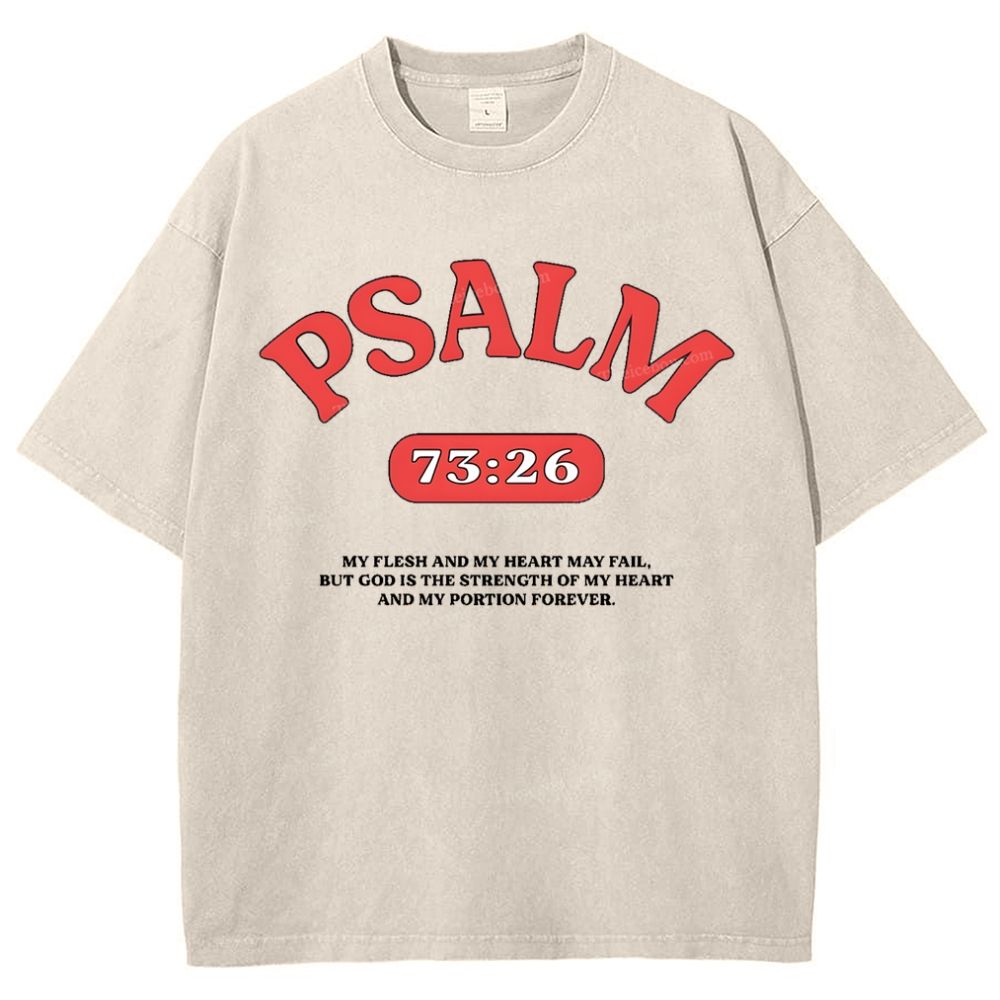 Psalm 73:26 Snowflake Vintage Washed T-Shirt