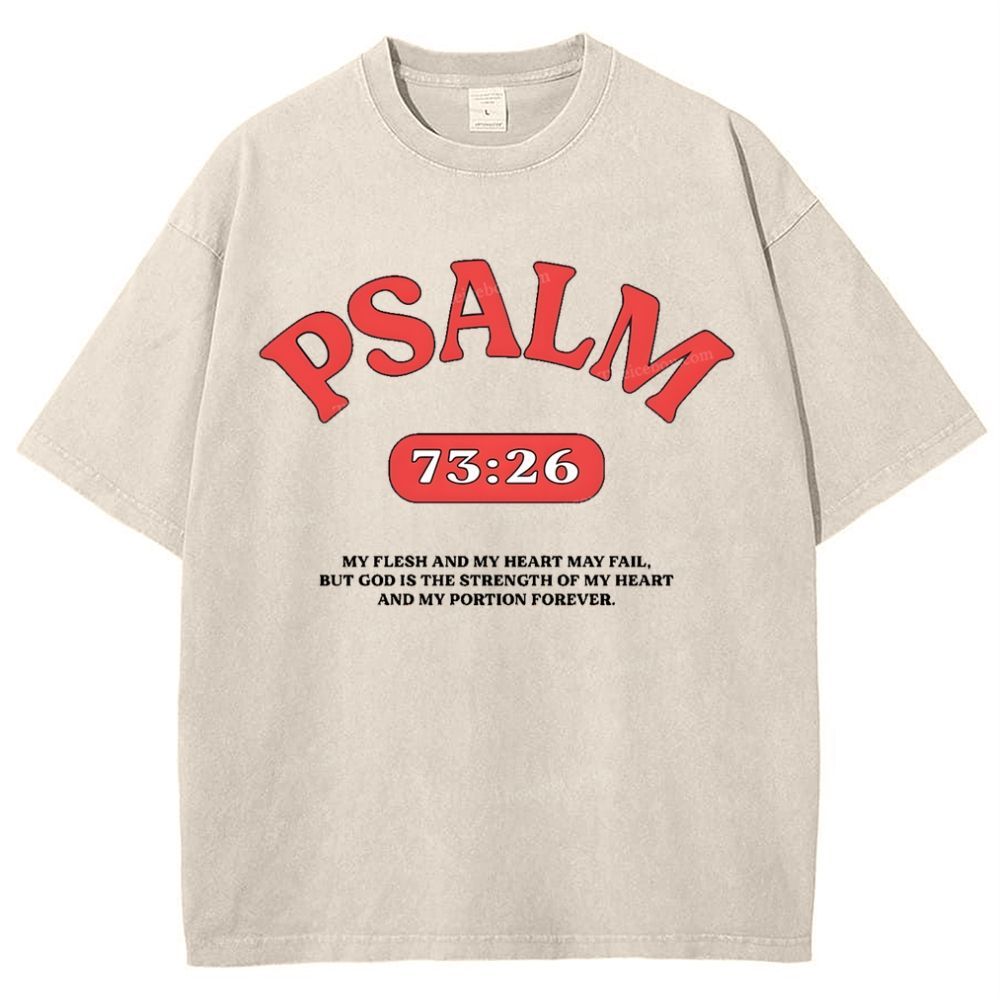 Psalm 73:26 Snowflake Vintage Washed T-Shirt