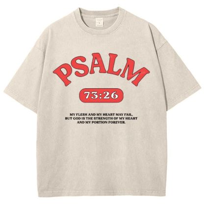 Psalm 73:26 Snowflake Vintage Washed T-Shirt