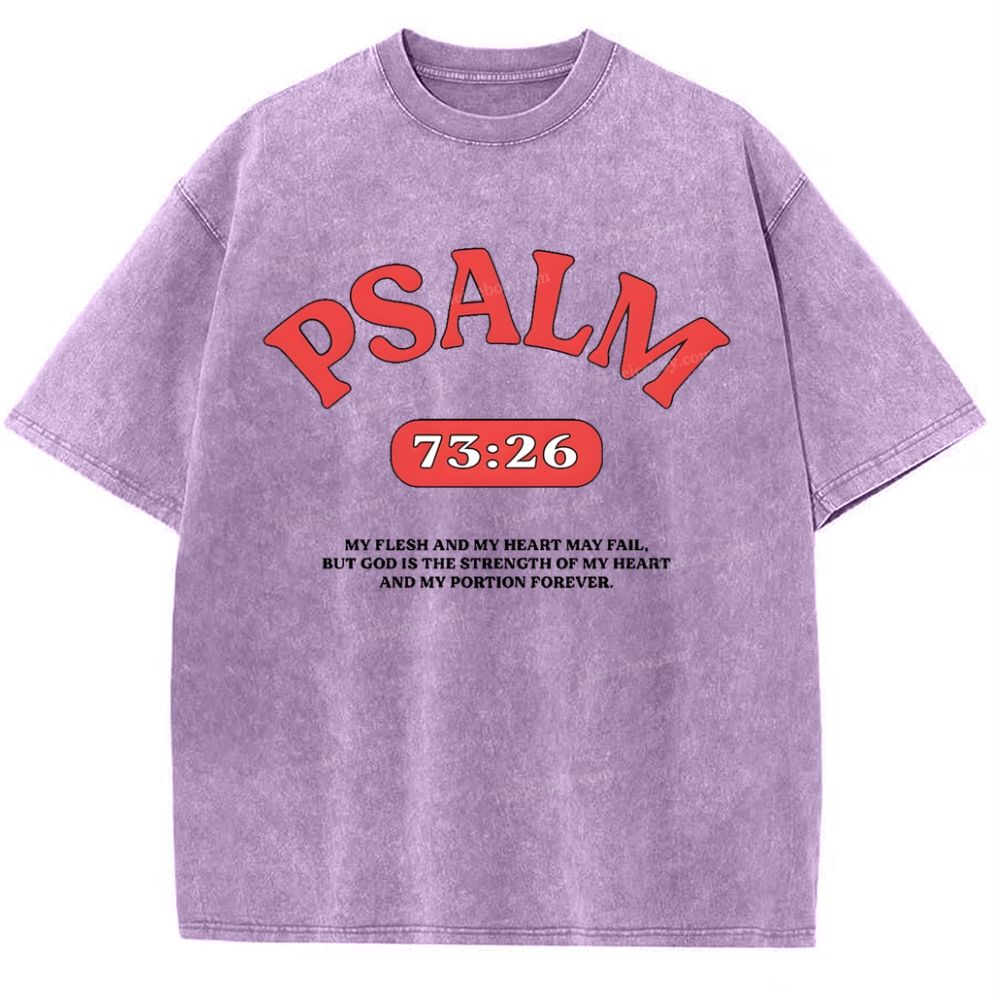 Psalm 73:26 Snowflake Vintage Washed T-Shirt