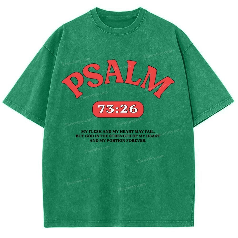 Psalm 73:26 Snowflake Vintage Washed T-Shirt