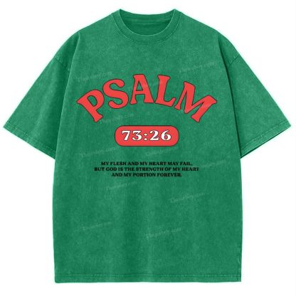 Psalm 73:26 Snowflake Vintage Washed T-Shirt