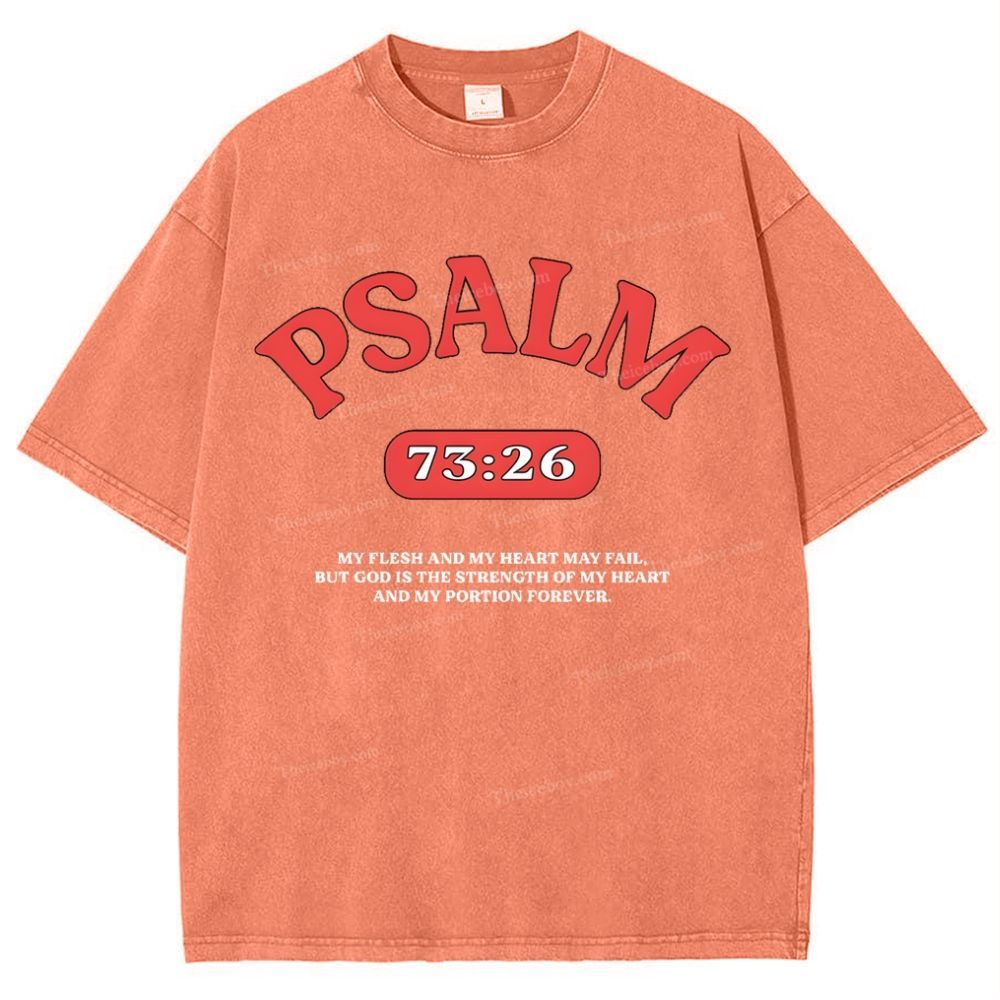 Psalm 73:26 Snowflake Vintage Washed T-Shirt