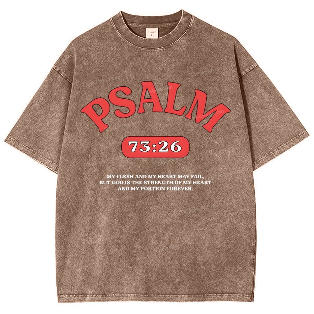 Psalm 73:26 Snowflake Vintage Washed T-Shirt