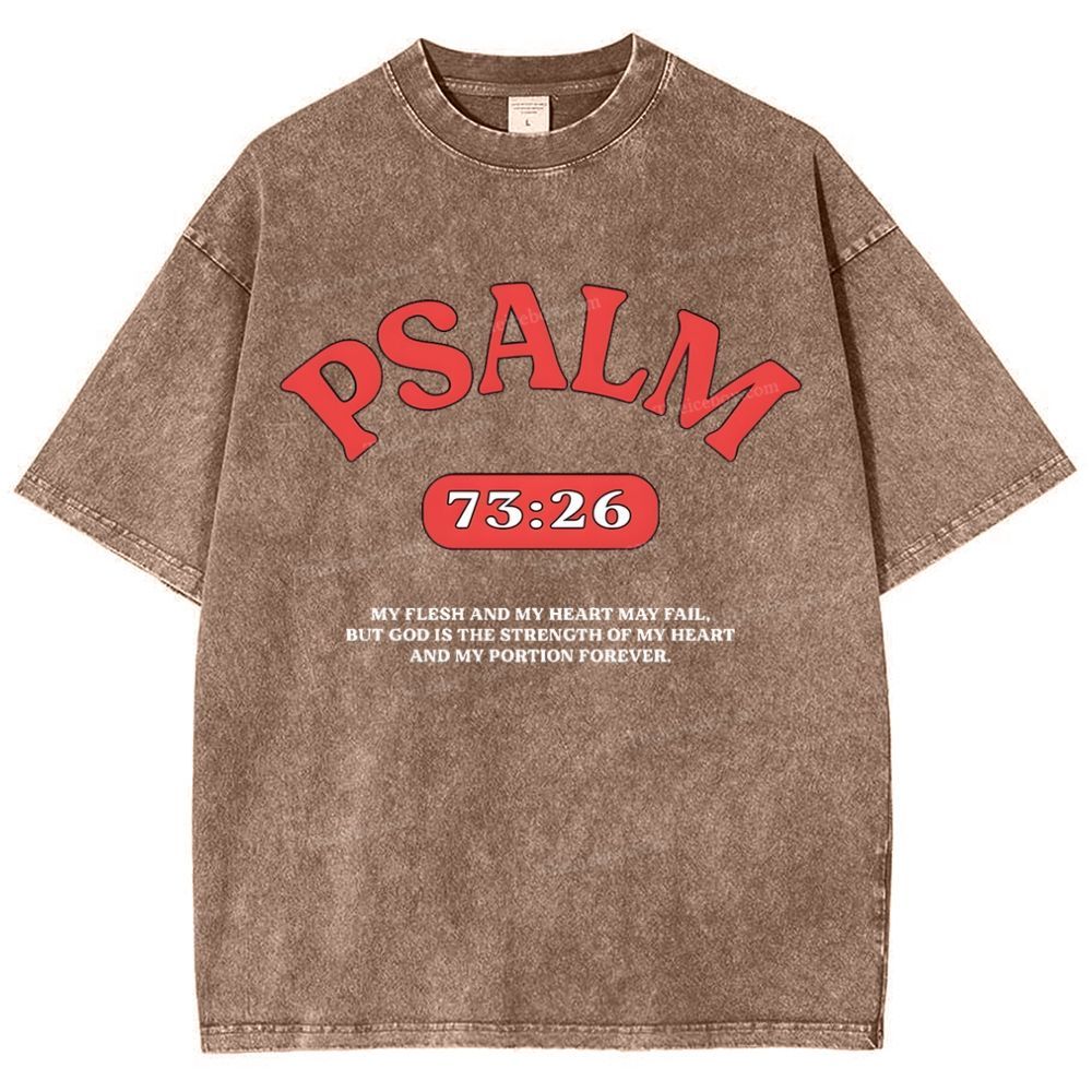 Psalm 73:26 Snowflake Vintage Washed T-Shirt