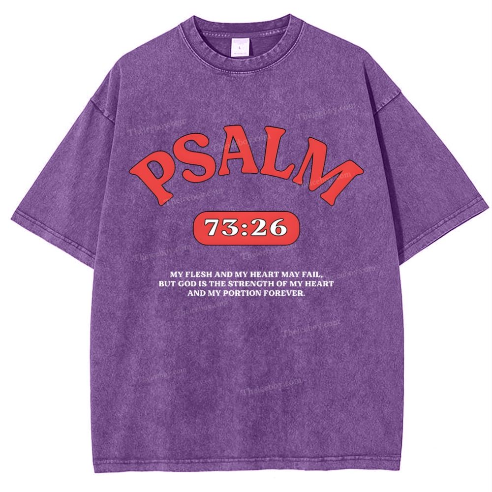 Psalm 73:26 Snowflake Vintage Washed T-Shirt