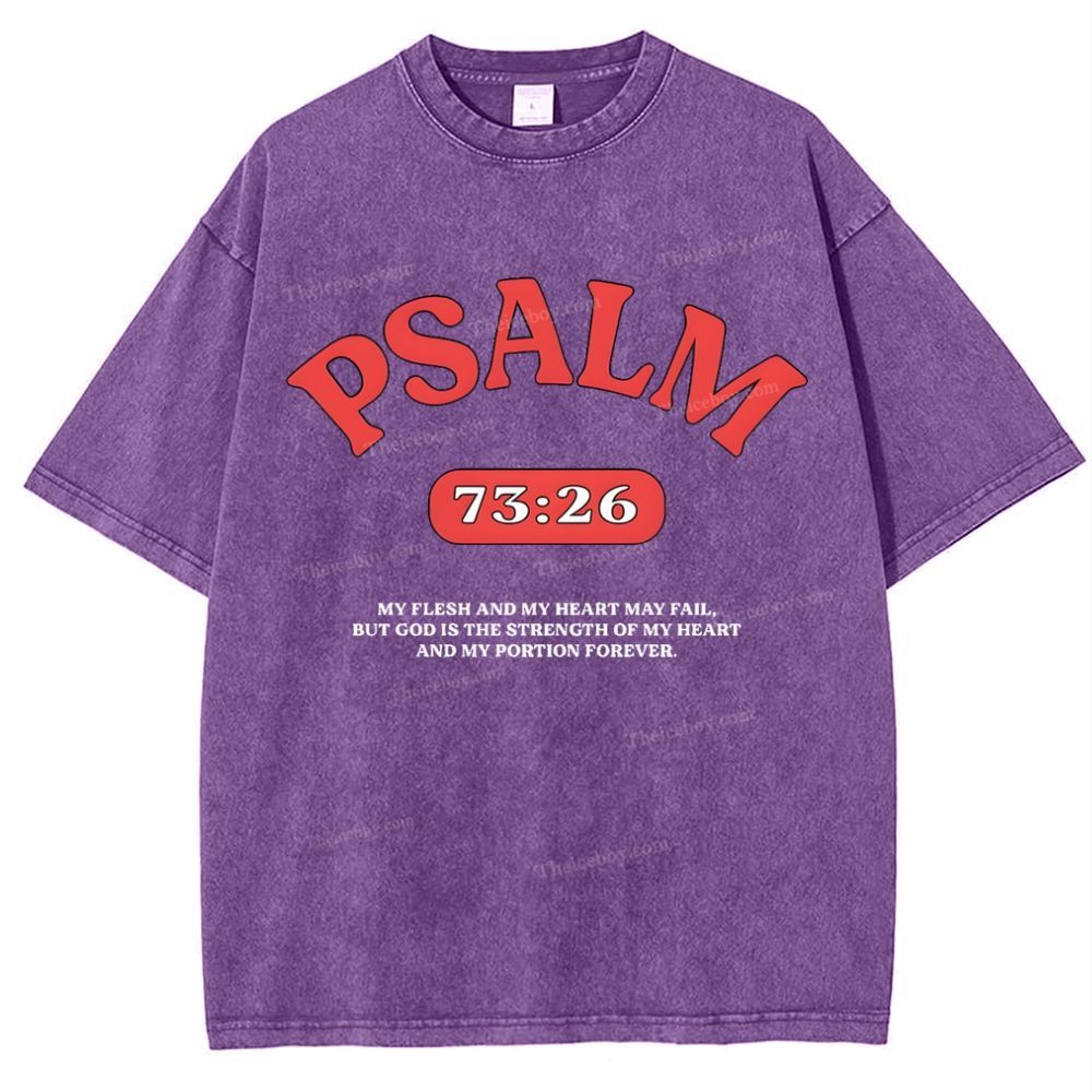 Psalm 73:26 Snowflake Vintage Washed T-Shirt