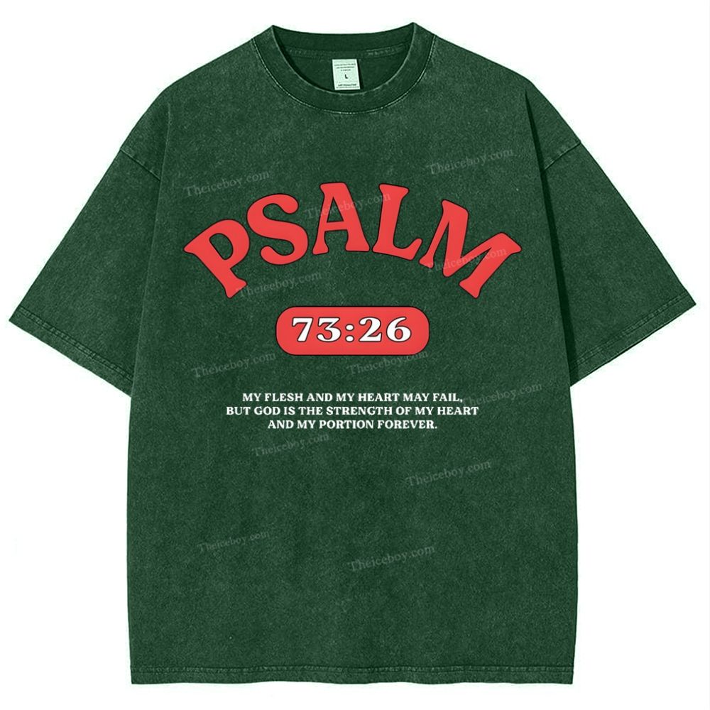 Psalm 73:26 Snowflake Vintage Washed T-Shirt