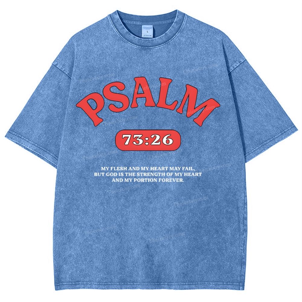 Psalm 73:26 Snowflake Vintage Washed T-Shirt