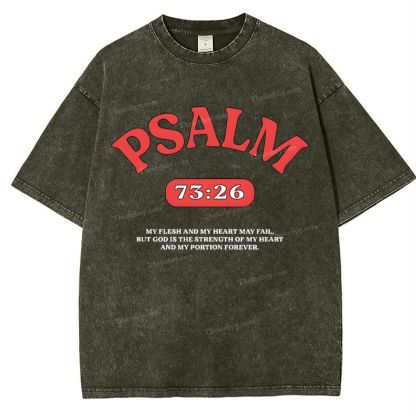 Psalm 73:26 Snowflake Vintage Washed T-Shirt