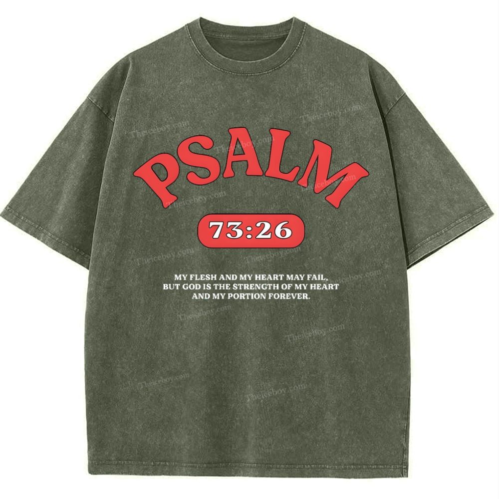 Psalm 73:26 Snowflake Vintage Washed T-Shirt