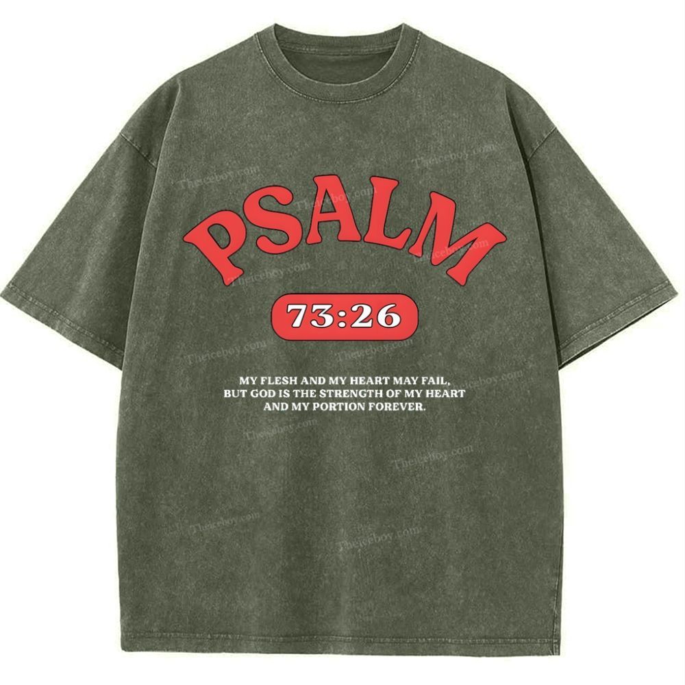 Psalm 73:26 Snowflake Vintage Washed T-Shirt