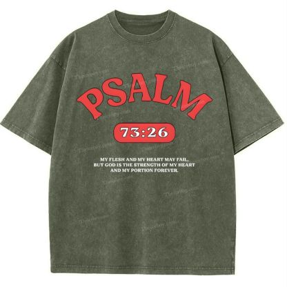 Psalm 73:26 Snowflake Vintage Washed T-Shirt