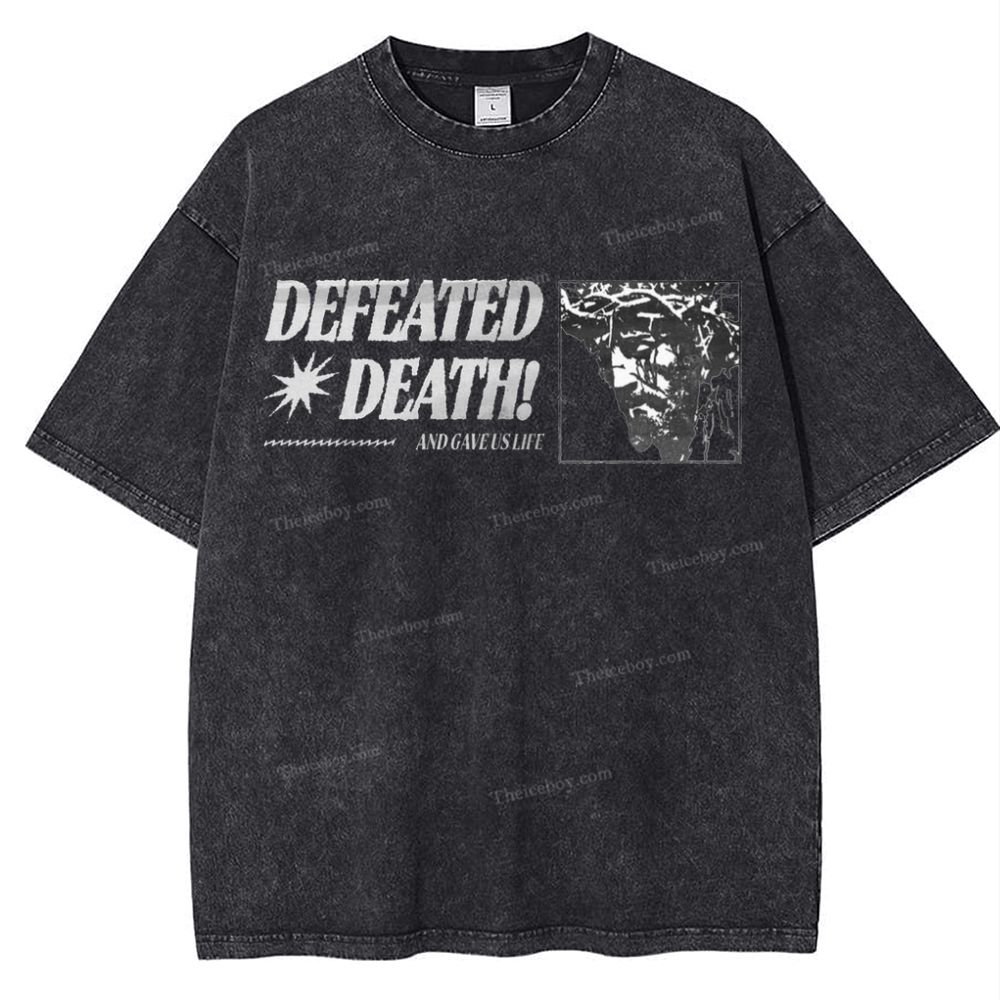 Defeated Death Snowflake Vintage Washed T-Shirt
