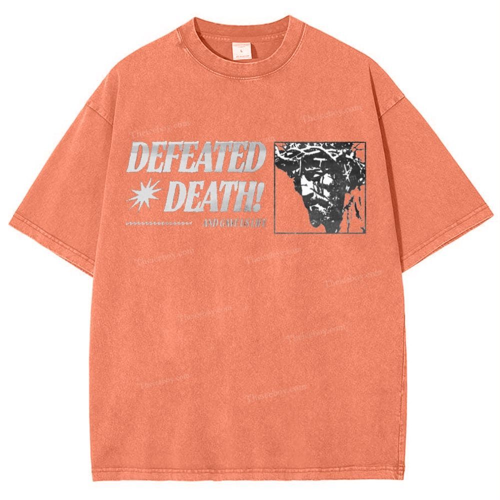 Defeated Death Snowflake Vintage Washed T-Shirt