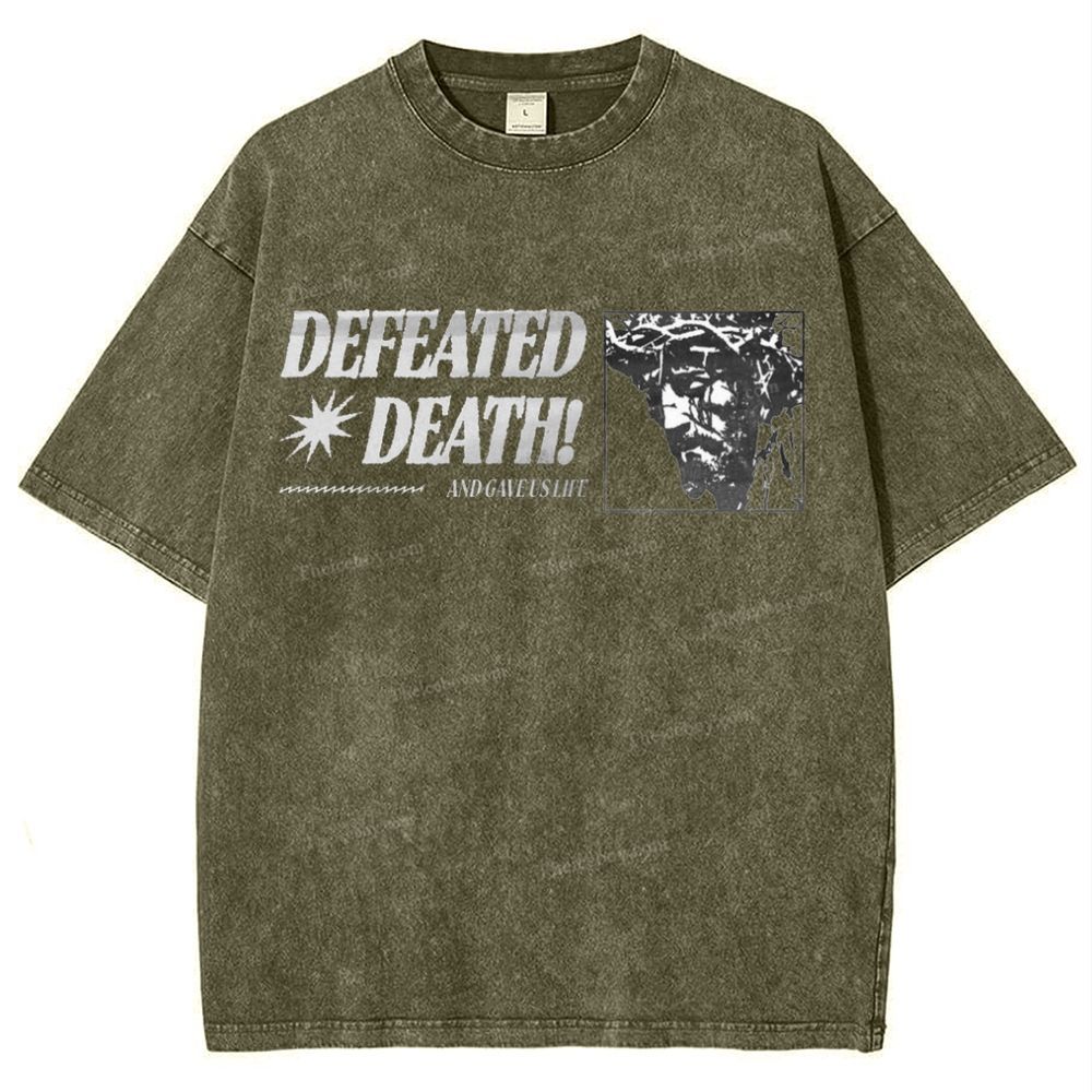 Defeated Death Snowflake Vintage Washed T-Shirt