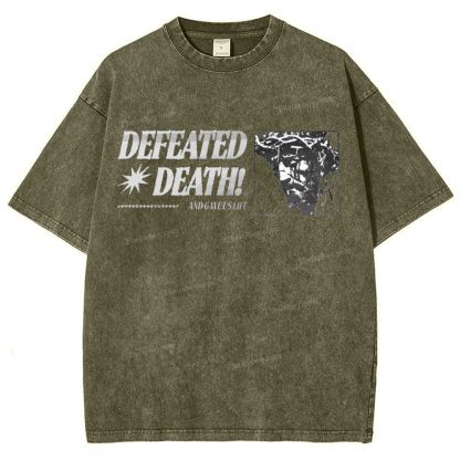 Defeated Death Snowflake Vintage Washed T-Shirt